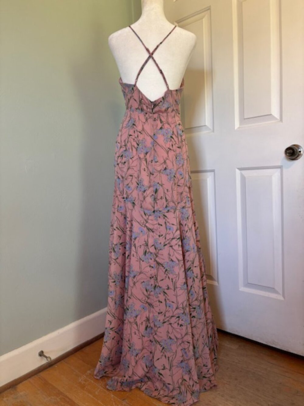 ASTR The Label Pandora Pink/Blue Floral Maxi Dress Size Large - Picture 6 of 11